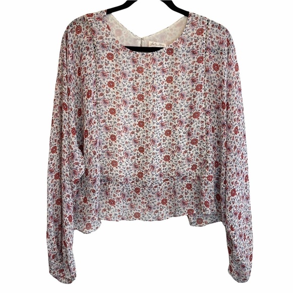 LoveShackFancy Nellie Floral Silk Blouse Top S - Picture 2 of 12